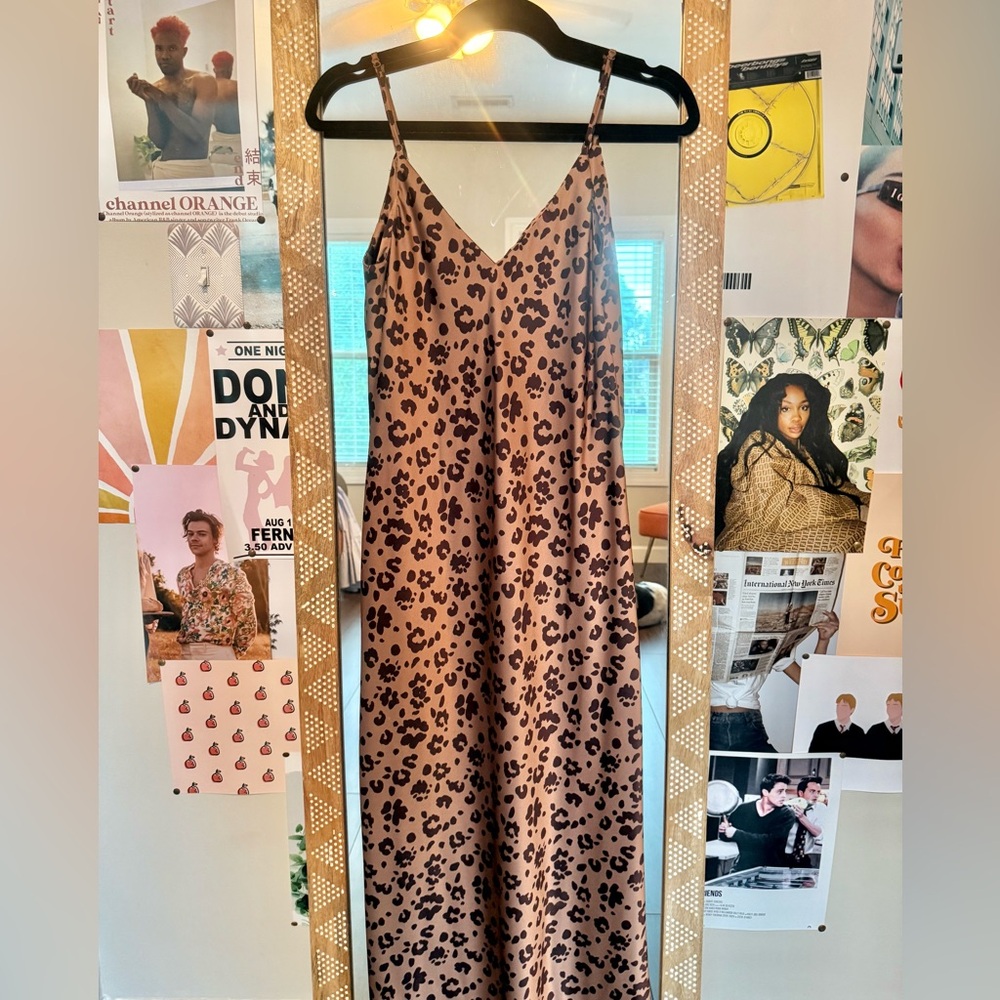 Leopard Print Slip Dress